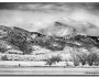 Meeker and Longs Peak in Winter Clouds BW