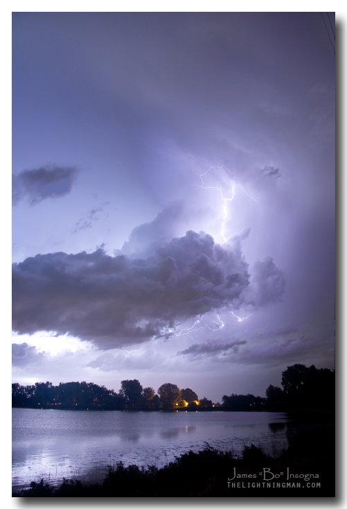 Lake Thunder Cell Lightning Burst Art Print