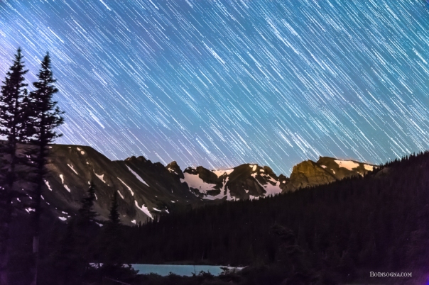 Raining Stars Over Longs Lake and The Indian Peaks